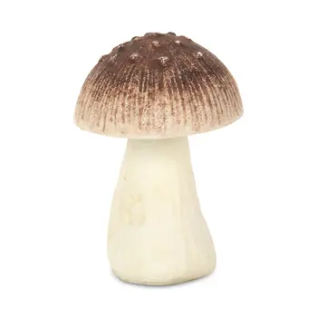 6" Red Cast Iron Mushroom Hand Painted Tabletop Sculpture