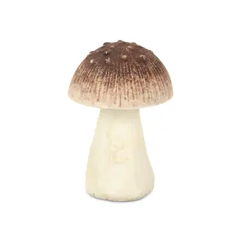6" Red Cast Iron Mushroom Hand Painted Tabletop Sculpture