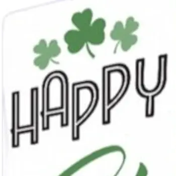 72" White Black And Green Solid Wood Happy St Patrick's Day Porch Sign