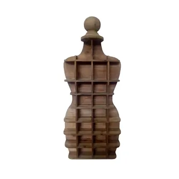 18" Brown Wood Novelty Shape Multi Compartment Wall Mount Accent Shelf