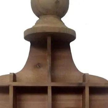 18" Brown Wood Novelty Shape Multi Compartment Wall Mount Accent Shelf