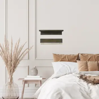 Set Of Two Brown Wood Wall Mounted Accent Shelf
