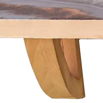 36" Gray And Natural Wood Agate Pattern Wall Mount Accent Shelf
