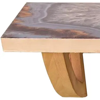 36" Gray And Natural Wood Agate Pattern Wall Mount Accent Shelf