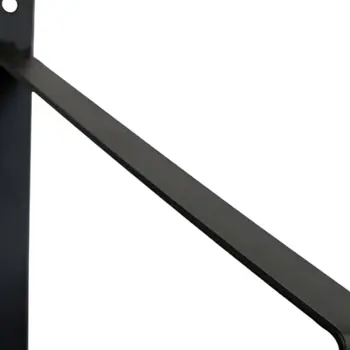 8" Set Of Two Black Metal Wall Mounted Shelf Brackets