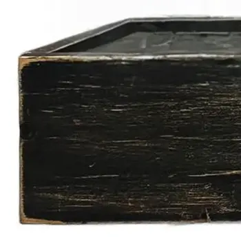 10" Black Distressed Wood Wall Mounted Floating Shelf With LED