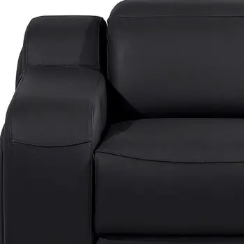 41" Black Italian Leather Wall Hugger Recliner With USB