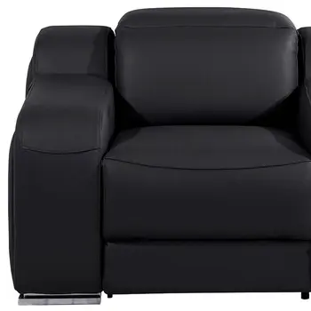 41" Black Italian Leather Wall Hugger Recliner With USB