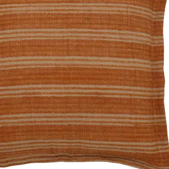 20" Cinnamon Striped Jute Throw Pillow