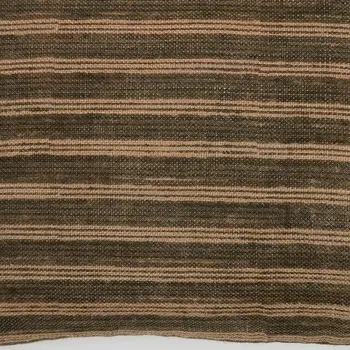 16" X 24" Cool Gray And Beige Lumbar Striped Jute Throw Pillow