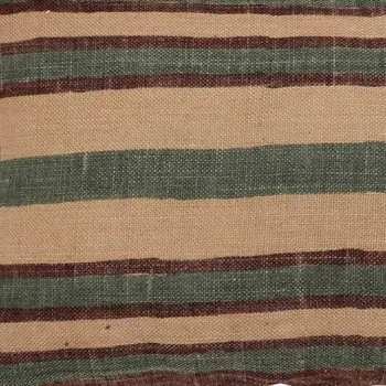 16" X 24" Beige And Brown Lumbar Striped Jute Throw Pillow