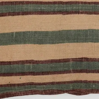 16" X 24" Beige And Brown Lumbar Striped Jute Throw Pillow