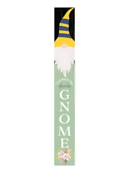 72" Light Green Solid Wood No Place Like Gnome Porch Welcome Sign