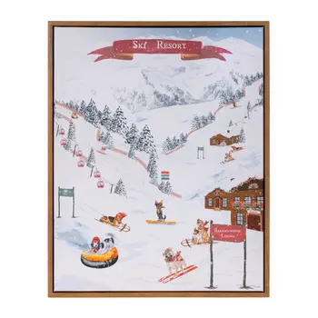 None Blue And Red Framed Wall Art
