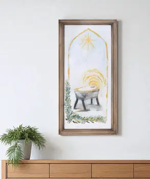 None White And Yellow Framed Wall Art