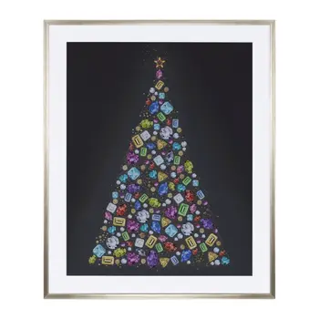 None Blue White And Red Framed Wall Art
