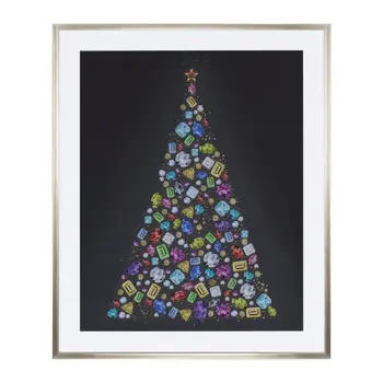 None Blue White And Red Framed Wall Art