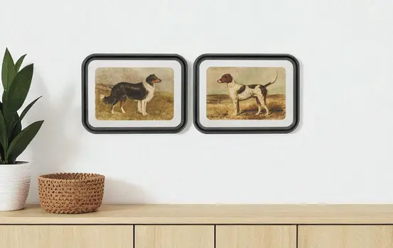 None Brown And Black Framed Wall Art