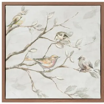 Set Of Two None Beige And Gray Framed Wall Art