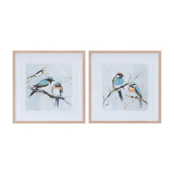 Set Of Two None Blue And White Framed Wall Art