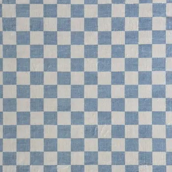4' X 6' Blue And Off White Checkered Area Rug