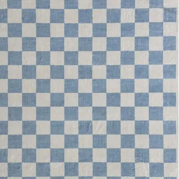 4' X 6' Blue And Off White Checkered Area Rug