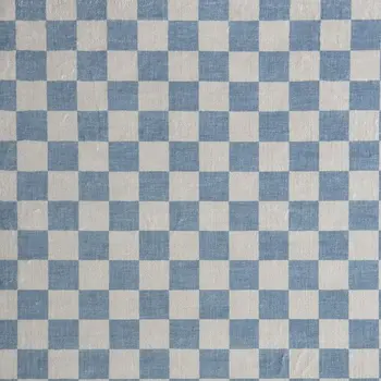 7' X 10' Blue And Off White Checkered Area Rug