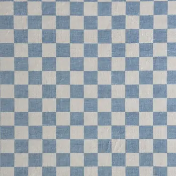8' X 11' Blue And Off White Checkered Area Rug