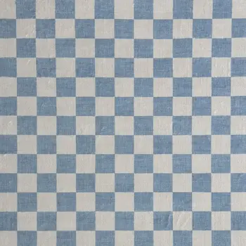 8' X 11' Blue And Off White Checkered Area Rug