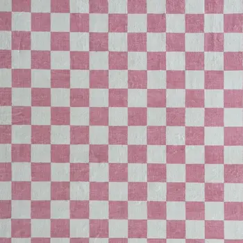5' X 8' Pink And Off White Checkered Area Rug