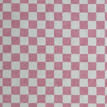 8' X 11' Pink And Off White Checkered Area Rug