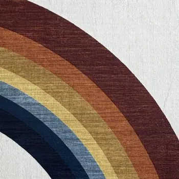 4' X 6' Red Orange And Blue Juvenile Rainbows Youthful Area Rug