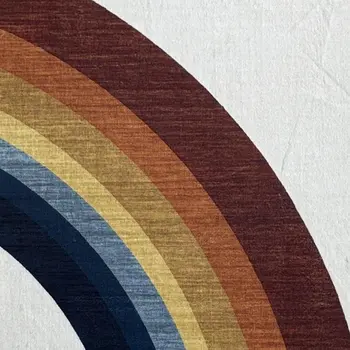 5' X 8' Red Orange And Blue Juvenile Rainbows Youthful Area Rug