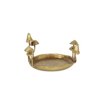 6" Gold Cast Iron Handmade Round Trinket Tray