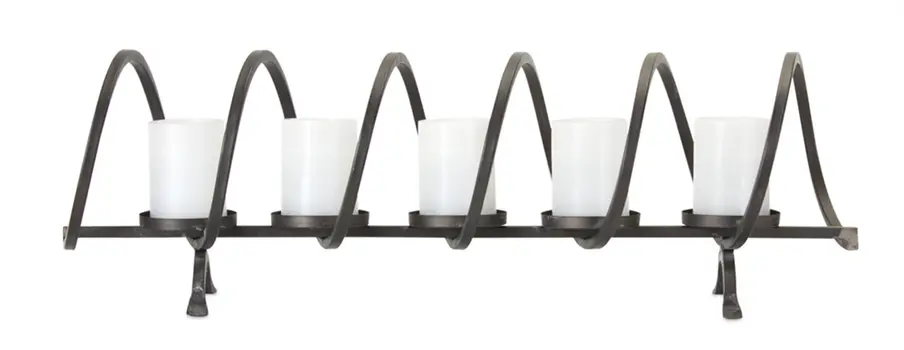 10" Black Metal Centerpiece Candelabra Candle Holder