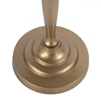 22" Gold Distressed Aluminum Round Pedestal End Table
