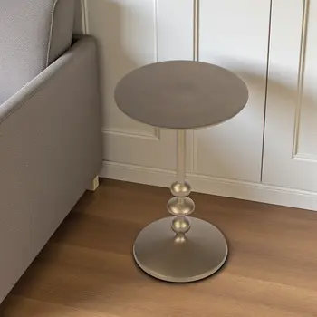 19" Bronze Aluminum Round Pedestal End Table