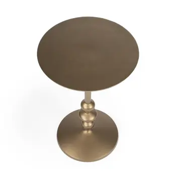 19" Bronze Aluminum Round Pedestal End Table