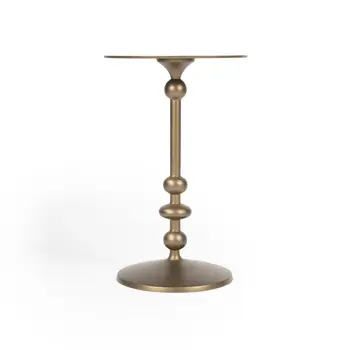 19" Bronze Aluminum Round Pedestal End Table