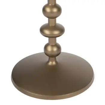 19" Bronze Aluminum Round Pedestal End Table