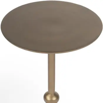 19" Bronze Aluminum Round Pedestal End Table