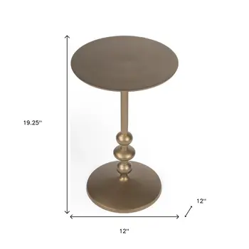 19" Bronze Aluminum Round Pedestal End Table