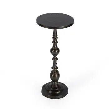 23" Bronze Metal Round Pedestal End Table