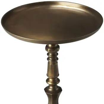 24" Bronze Metal Round Pedestal End Table