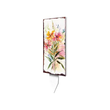 10" White Pink And Green Wood Wildflowers Garden Stake