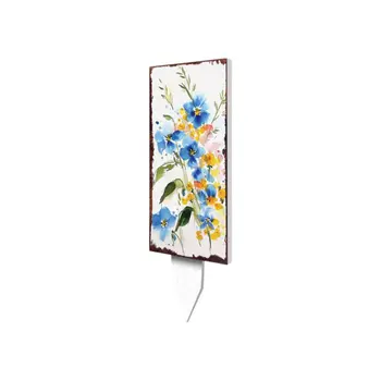 10" Blue White And Yellow Solid Wood Wildflowers Garden Stake
