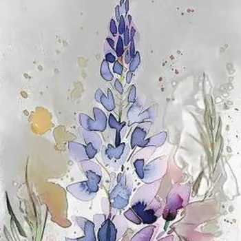 10" Blue Green And White Solid Wood Floral Bouquet Garden Stake