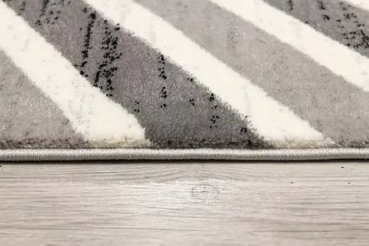 6' Red And Gray Geometric Runner Rug
