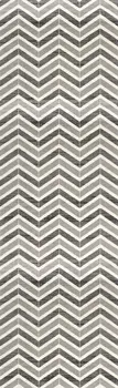6' Red And Gray Geometric Runner Rug