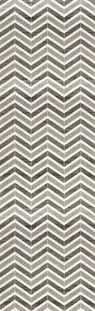 6' Red And Gray Geometric Runner Rug